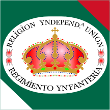 [Detail of the Regimiento de 
Línea Provincial de PUebla flag]